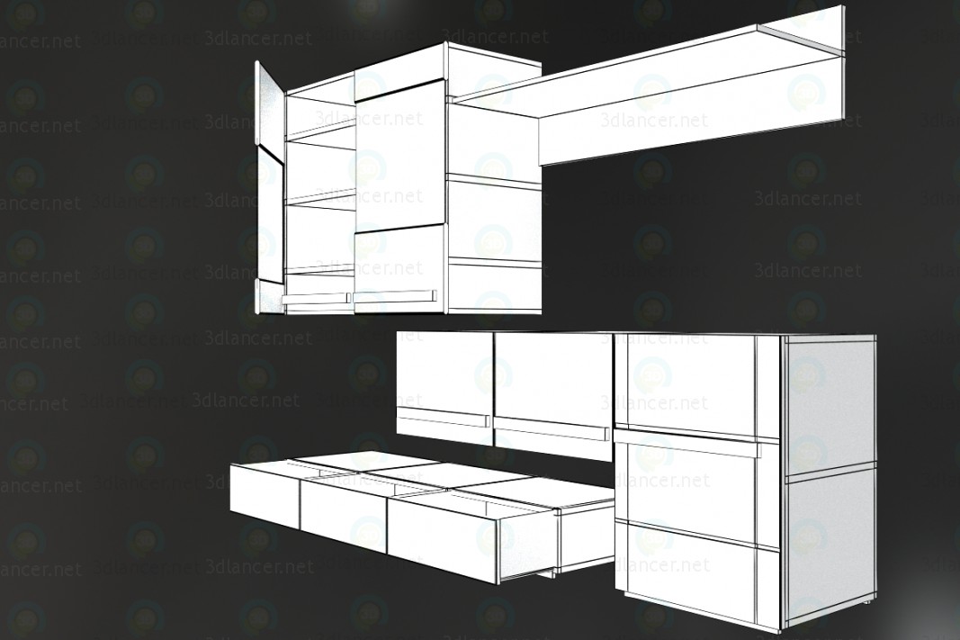 3d model Combi-cabinet - preview 3d model Combi-cabinet - preview
