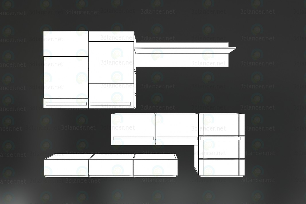 3d model Combi-cabinet - preview 3d model Combi-cabinet - preview