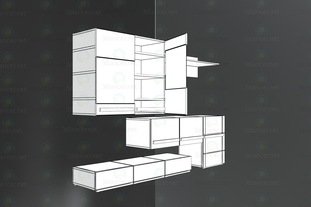 3d model Combi-cabinet - preview 3d model Combi-cabinet - preview
