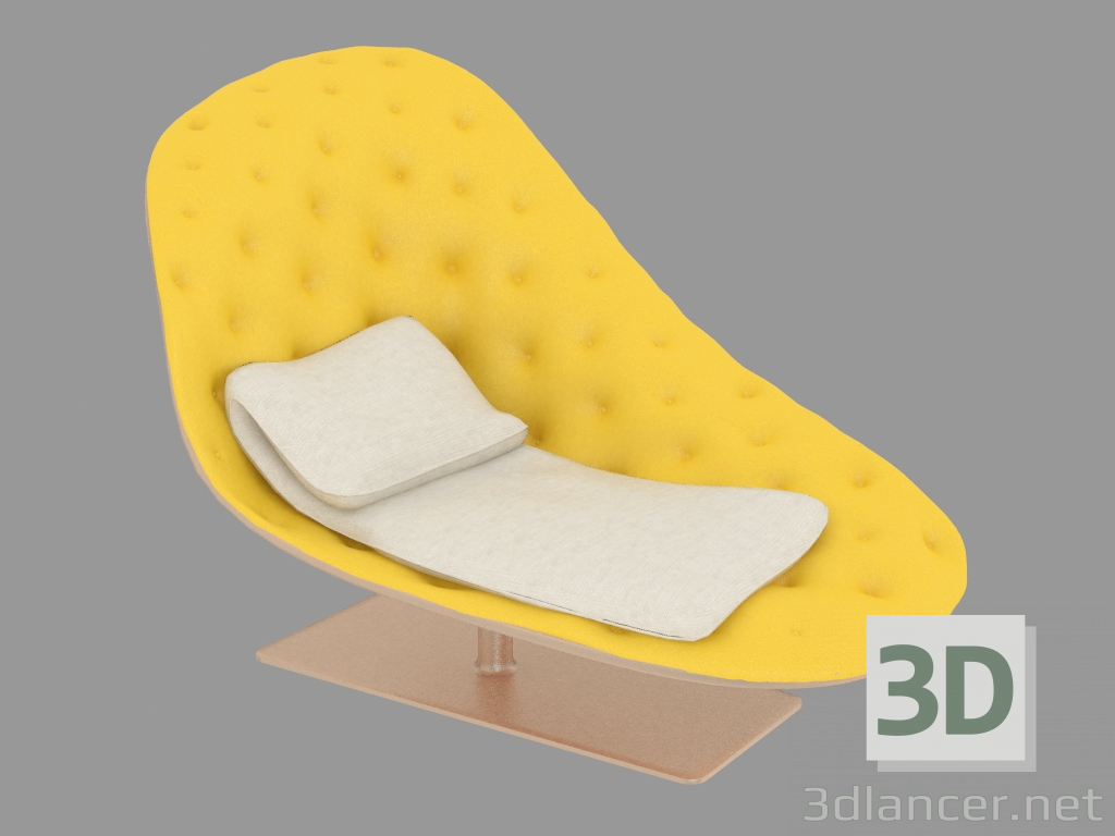 Modelo 3d Chaise longue com estofamento de couro - preview