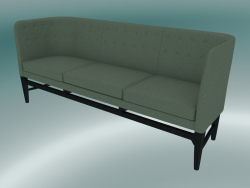 Triple sofá Mayor (AJ5, H 82cm, 62x200cm, Roble teñido negro, Divina - 944)