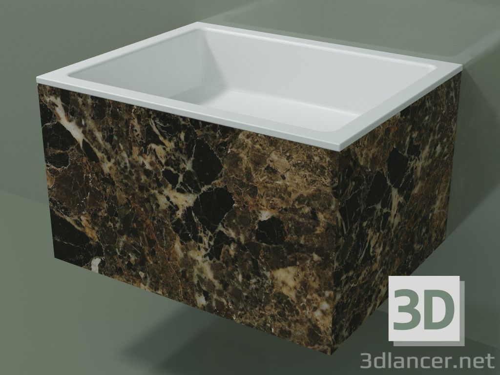 3d model Wall-mounted washbasin (02R132301, Emperador M06, L 60, P 48, H 36 cm) - preview