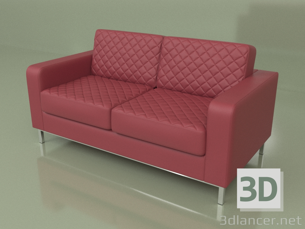 3 डी मॉडल डबल सोफा बेंटले (लाल चमड़ा) - पूर्वावलोकन