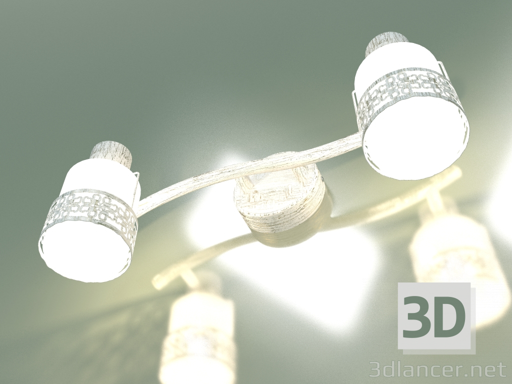 modello 3D Lampada da parete 20025-2 (bianco con oro) - anteprima