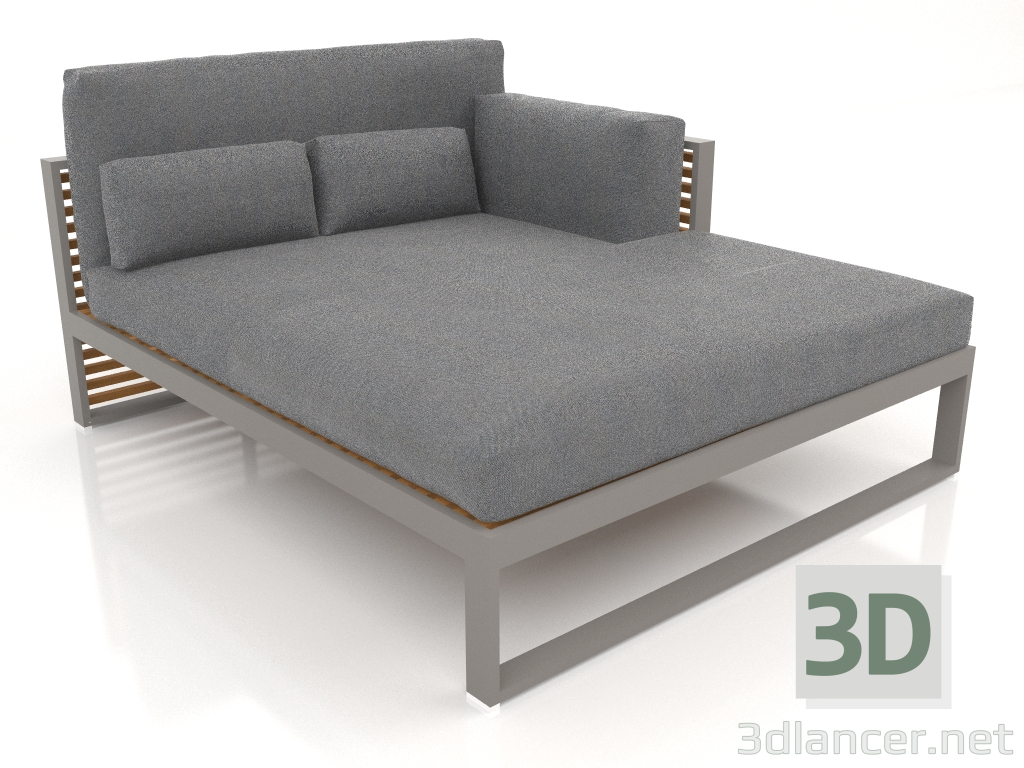 Modelo 3d Sofá modular XL, seção 2 direita, encosto alto, madeira artificial (cinza quartzo) - preview