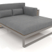 Modelo 3d Sofá modular XL, seção 2 direita, encosto alto, madeira artificial (cinza quartzo) - preview