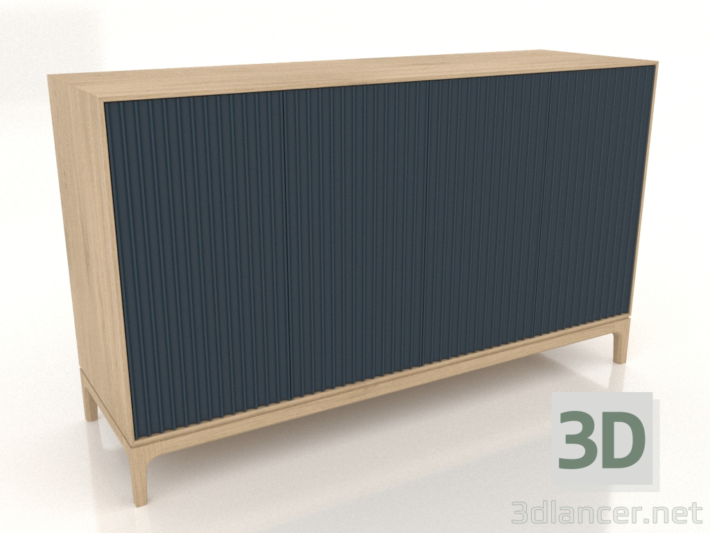 Modelo 3d Móvel de TV FARGO com fachadas fresadas 1600x500x950 mm (cobalto escuro, carvalho clareado, opção 2) - preview Modelo 3d Móvel de TV FARGO com fachadas fresadas 1600x500x950 mm (cobalto escuro, carvalho clareado, opção 2) - preview