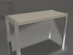 Yemek masası, parlak gri-bej lake kaplama, cilalı çelik (200x90x75 cm)