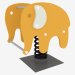 3D Modell Schaukel eines Kinderspielplatzes Elefant (6106) - Vorschau