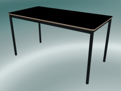 Rechteckiger Tischfuß 140x70 cm (Schwarz, Sperrholz, Schwarz)