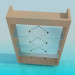 modèle 3D Bas étagères en bois avec étagères verre - preview