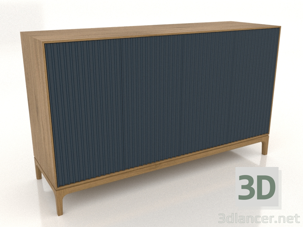 Modelo 3d Móvel de TV FARGO com fachadas fresadas 1600x500x950 mm (cobalto escuro, carvalho natural, opção 2) - preview Modelo 3d Móvel de TV FARGO com fachadas fresadas 1600x500x950 mm (cobalto escuro, carvalho natural, opção 2) - preview