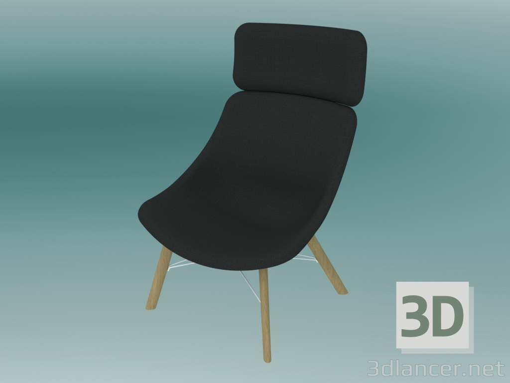 modèle 3D Fauteuil AUKI (S115 avec repose-tête) - preview