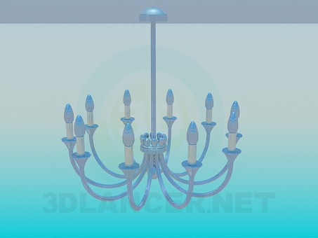 modelo 3D Lámpara Chandelier con candelabros - escuchar modelo 3D Lámpara Chandelier con candelabros - escuchar