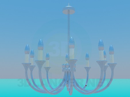 modelo 3D Lámpara Chandelier con candelabros - escuchar modelo 3D Lámpara Chandelier con candelabros - escuchar