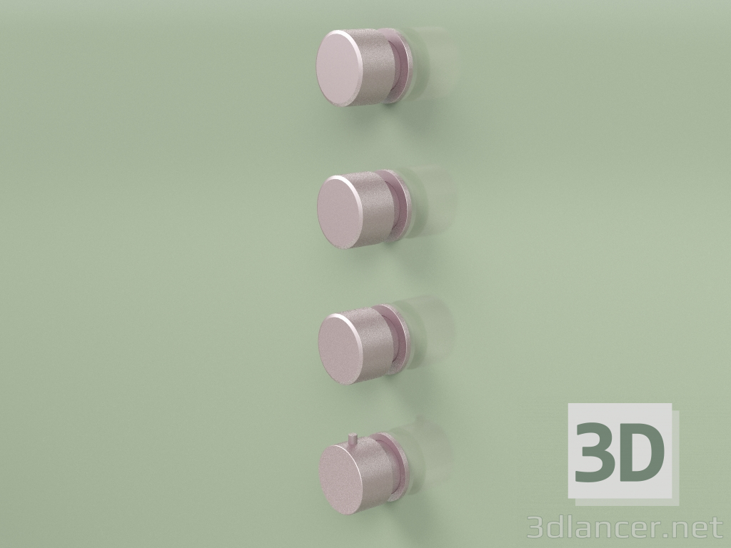 3 डी मॉडल 3 शट-ऑफ वाल्व के साथ थर्मोस्टेटिक मिक्सर सेट (16 50 0, या) - पूर्वावलोकन
