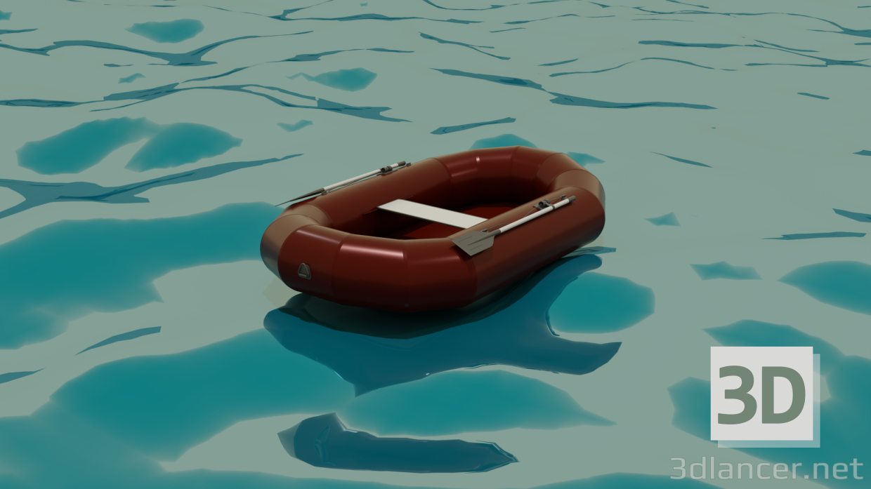 3d модель надувний човен – превью