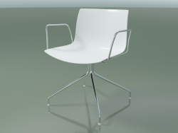 Chair 0207 (swivel, with armrests, chrome, polypropylene PO00401)