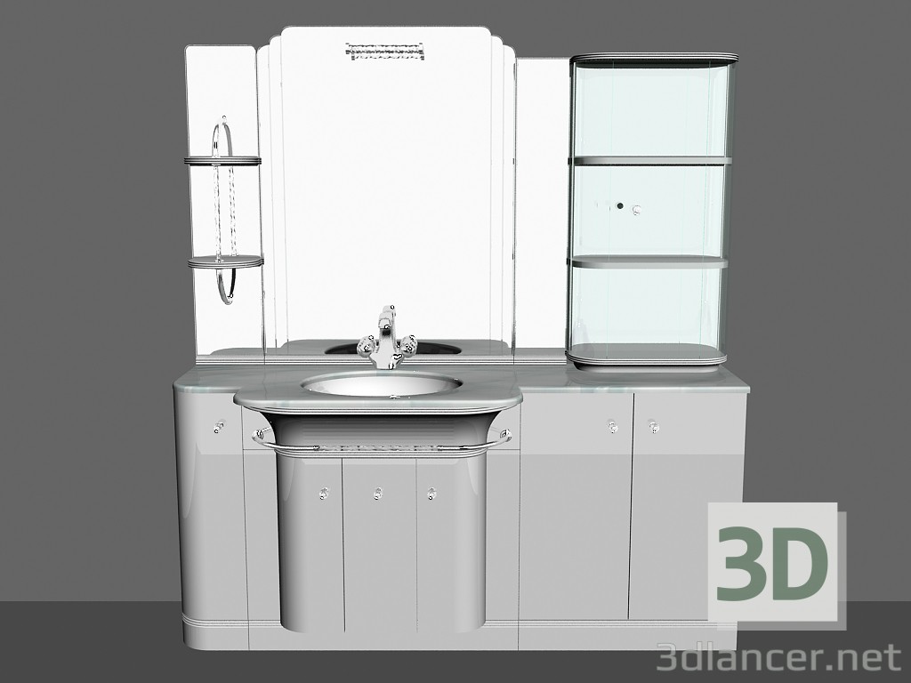 3d model Modular system for bathroom (composition 69s) - preview