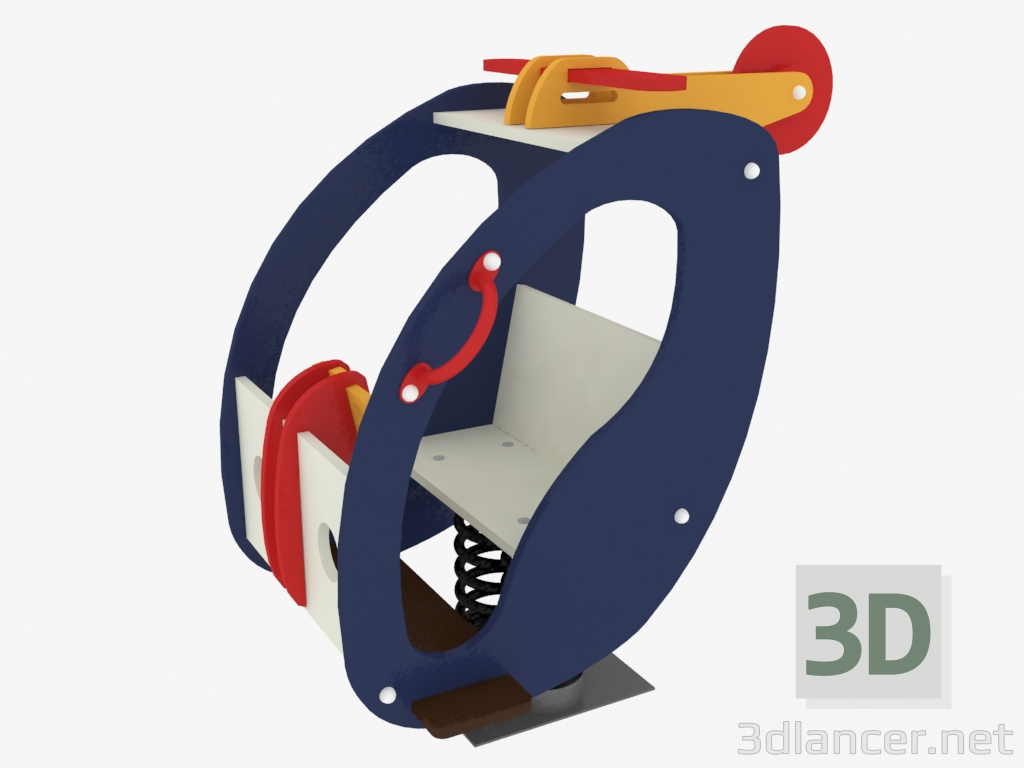 3D Modell Schaukelstuhl eines Kinderspielplatzes Hubschrauber (6109) - Vorschau