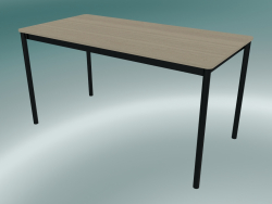 Base de table rectangulaire 140x70 cm (Chêne, Noir)