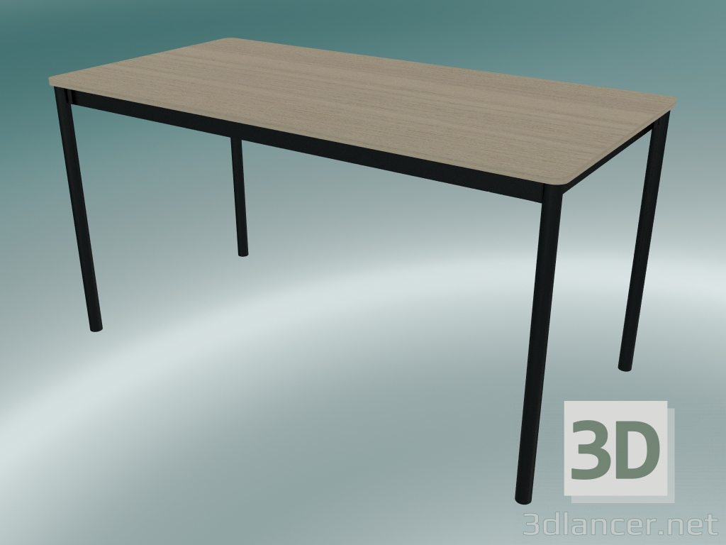 modèle 3D Base de table rectangulaire 140x70 cm (Chêne, Noir) - preview