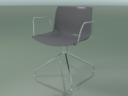 Chair 0207 (swivel, with armrests, chrome, polypropylene PO00412)