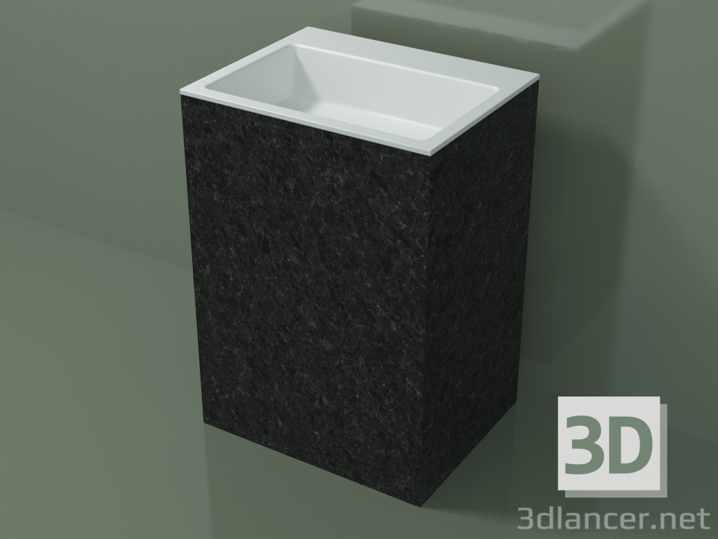 modello 3D Lavabo freestanding (03R136303, Nero Assoluto M03, L 60, P 48, H 85 cm) - anteprima
