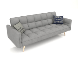 Sofa bed Madrid (light gray - golden legs)