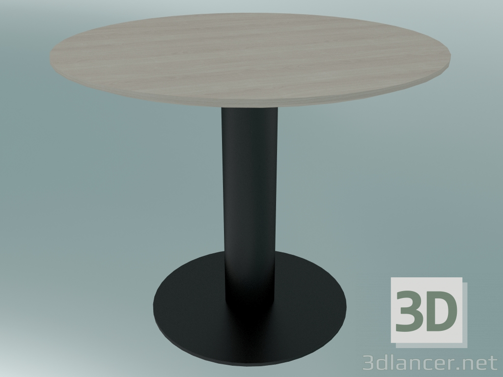 Modelo 3d Mesa de jantar no meio (SK11, Ø90cm, H 73cm, preto mate, carvalho branco) - preview