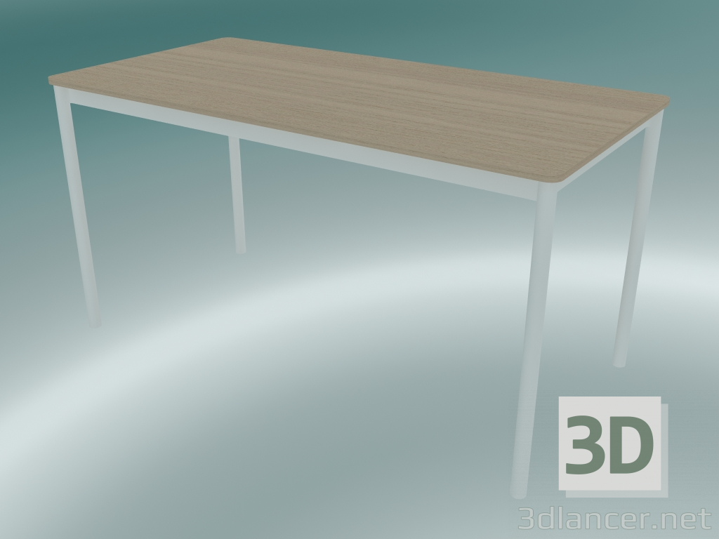 modello 3D Tavolo rettangolare Base 140x70 cm (Rovere, Bianco) - anteprima
