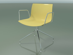 Chair 0207 (swivel, with armrests, chrome, polypropylene PO00415)