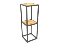 Square console rack (WOOD, 30x30x86, 2 shelves)