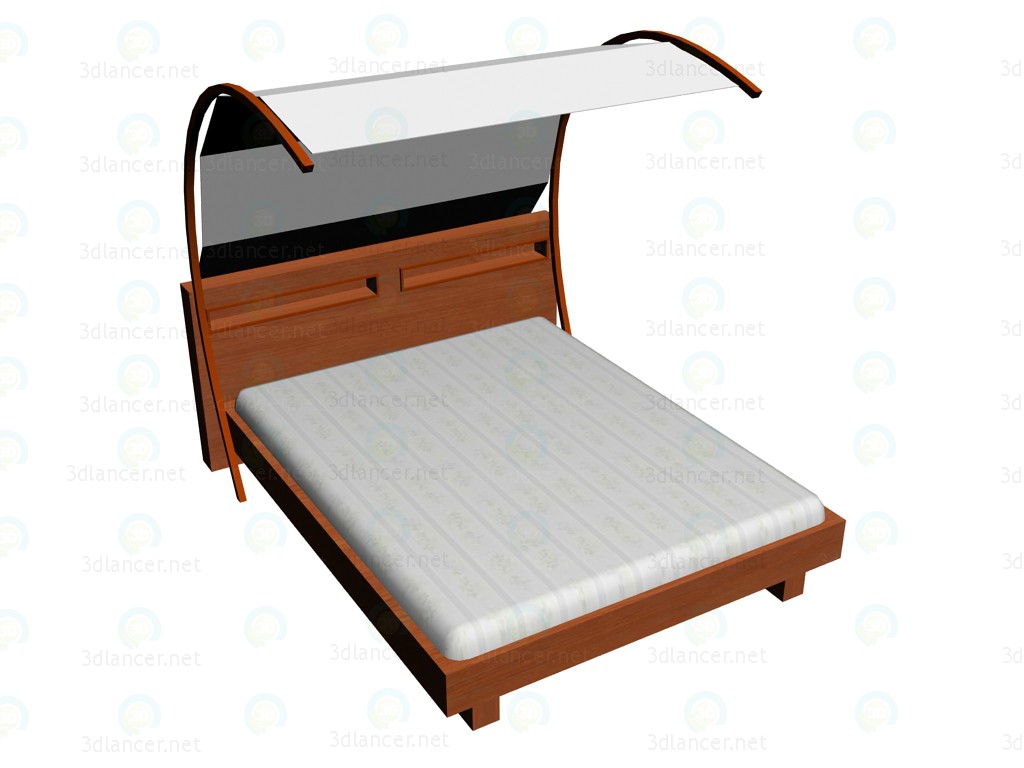 3d model Cama 160 x 200 + cochera - vista previa