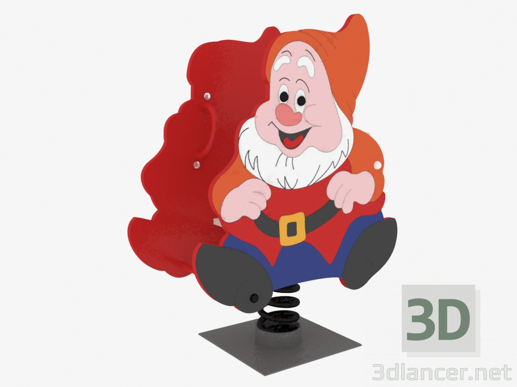 3D Modell Schaukelstuhl eines Kinderspielplatzes Gnome (6111) - Vorschau