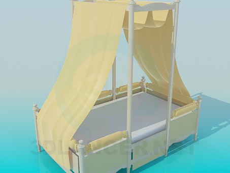 3d model Canopy bed - preview 3d model Canopy bed - preview