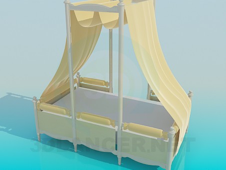 3d model Canopy bed - preview 3d model Canopy bed - preview