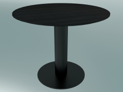 खाने की मेज बीच में (SK11, cm90cm, H 73cm, मैट ब्लैक, काले दाग वाला ओक)
