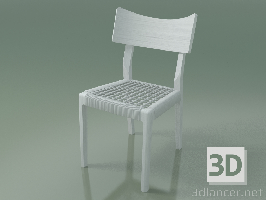 modello 3D Sedia (21, tessuto bianco, bianco lucido) - anteprima