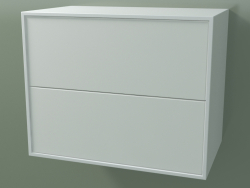 Double drawer (8AUBCA01, Glacier White C01, HPL P01, L 60, P 36, H 48 cm)