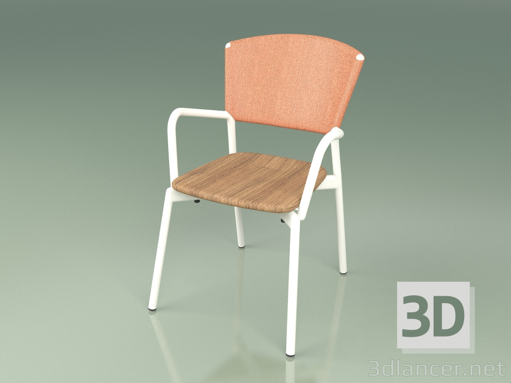 modello 3D Sedia 021 (Metallo Latte, Arancio) - anteprima