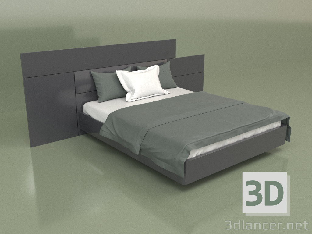 3d модель Ліжко двоспальне Lf 2016 (Антрацит) – превью