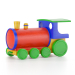 3D ahşap oyuncak tren modeli satın - render