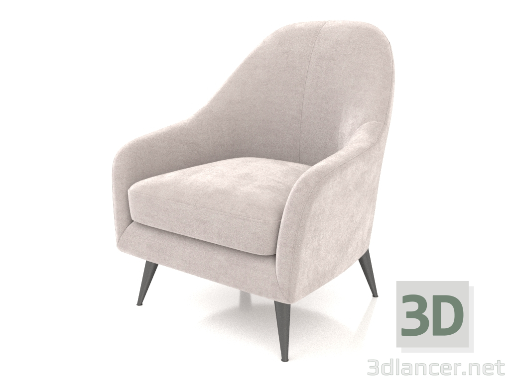 3d model Armchair Sandy (cream) - preview