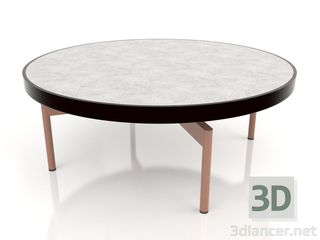 modello 3D Tavolino rotondo Ø90x36 (Nero, DEKTON Kreta) - anteprima