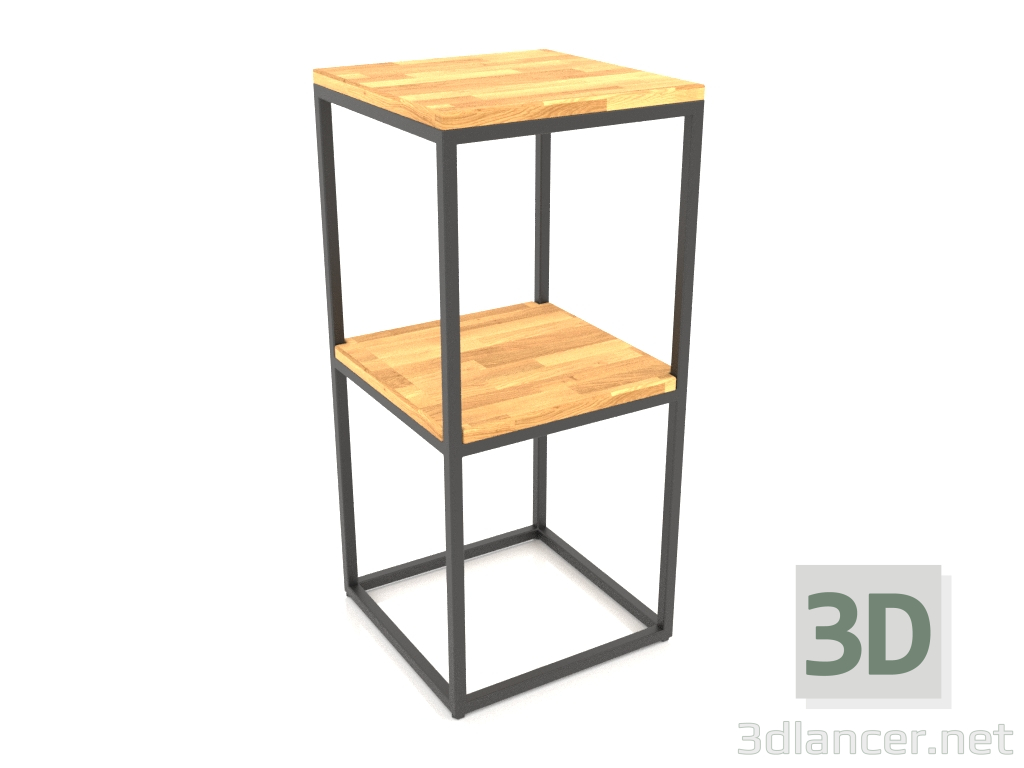 3d model Estantería-consola cuadrada (WOOD FLOOR, 40x40x86, 2 estantes) - vista previa