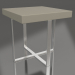 3d модель Приставной столик, отделка глянцевый серо-бежевый лак, полированная сталь (50x50x50 см). – превью