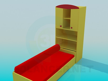 3d model Sofa with cabinet - preview 3d model Sofa with cabinet - preview