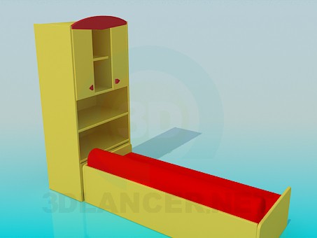 3d model Sofa with cabinet - preview 3d model Sofa with cabinet - preview