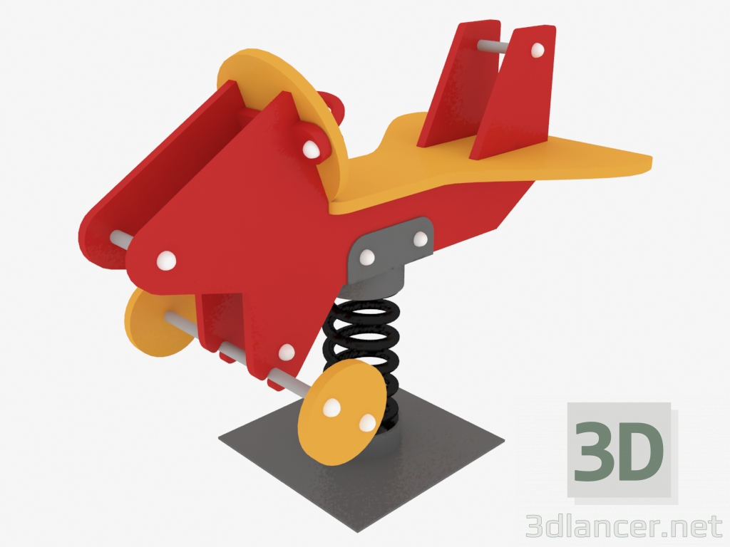 3d модель Качалка детской игровой площадки Самолёт (6112) – превью